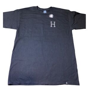 HUF UV Activated‎ Design Black T-Shirt Men's Sized L - NWOT